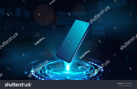 Smartphone Hologram Projector 3d Mockup Presintation Stock Vector ...