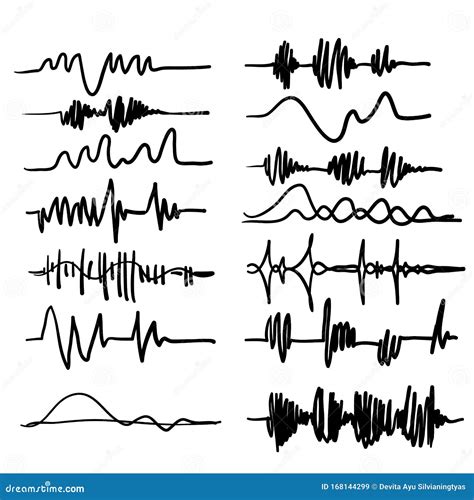 Ondas De Sonido Negras Frecuencia De Audio Musical Forma De Onda De