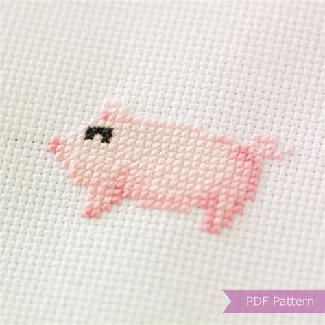 Pig Cross Stitch Patterns Bundle Set Of 4 PDF Patterns Pink Pig Muddy