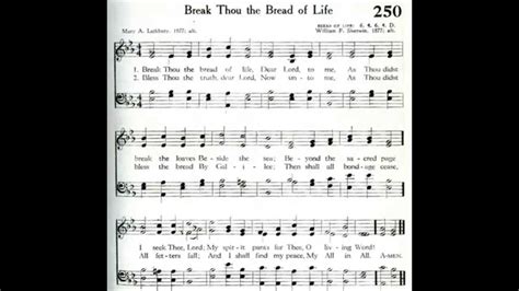 Break Thou The Bread Of Life Hymn Lyrics - Bread Poster