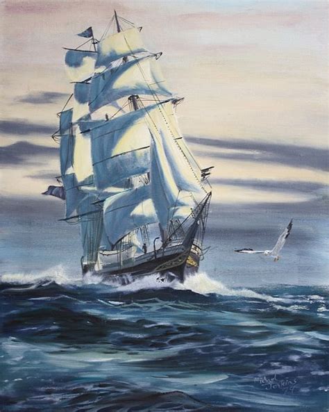 Clipper Ship Oil Painting By Mike Jenkins Clipper Ship Ship Painting