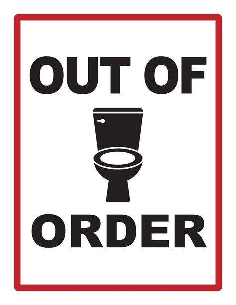 Free Printable Out Of Order Sign Templates Pdf Word Restroom