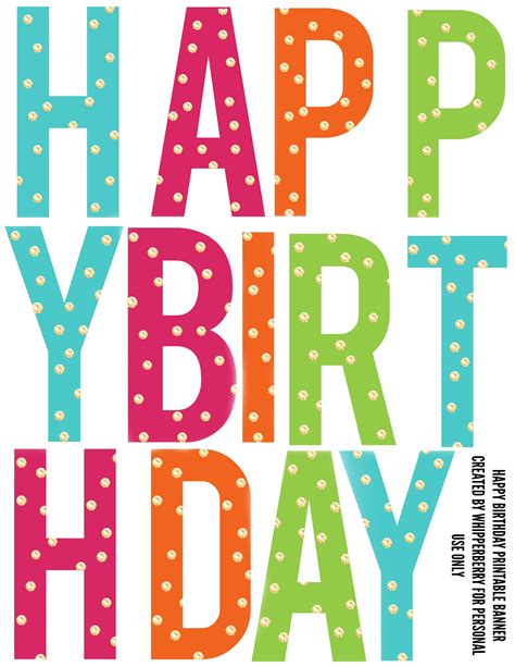 Happy Birthday Letters Printable