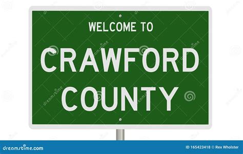 Road Sign For Crawford County Stock Illustration Illustration Of