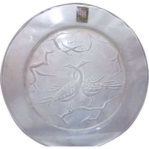 The First And Rarest 1965 Lalique Annual Plate Deux Oiseaux Barkus