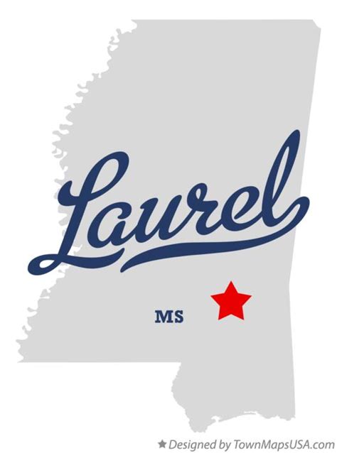 Map of Laurel, MS, Mississippi