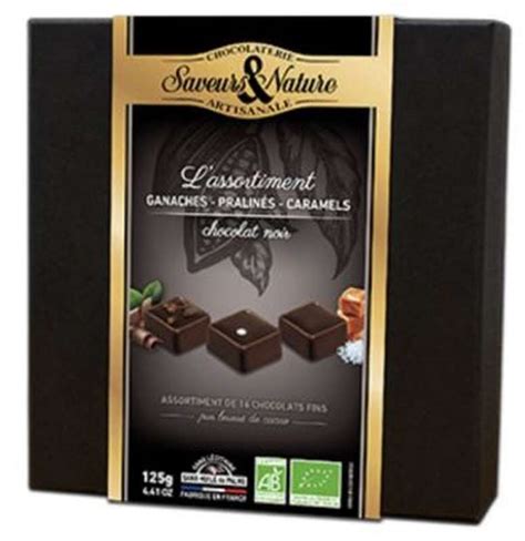 Coffret Assortiment De Bonbons De Chocolat Noir BIO Saveurs Et Nature