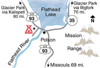 Polson, Montana Campground Map | Polson / Flathead Lake KOA Holiday