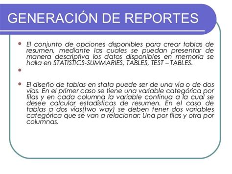 Generación De Reportes