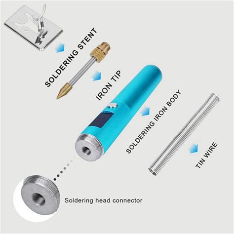 Мощный паяльник с аккумулятором и светодиодным дисплеем, USB Fa, нагрев ...