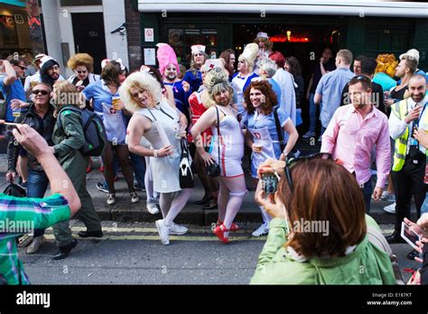 Gay Men Drag Queens Soho London Uk Th May A Group Of Gay Homosexual Men Wearing