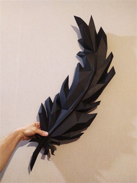 3d Wall Decor 3d Wall Art Feather Drawing Low Poly Art Digital Kit