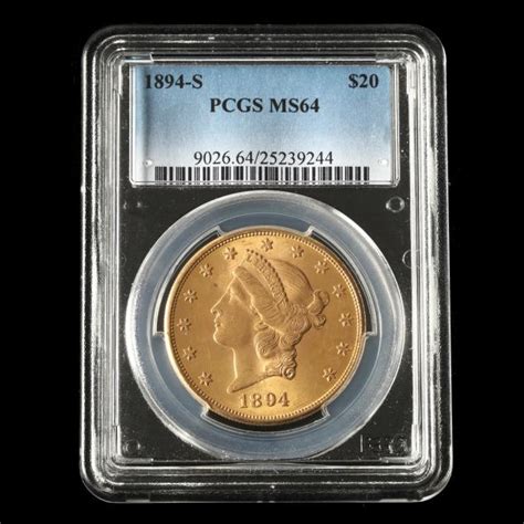 1894-S Liberty Head $20 Gold Double Eagle, PCGS MS64 (Lot 3008 - Rare ...