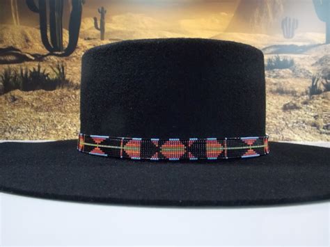 Native American Beaded Hat Band In A Southwestern Sunset