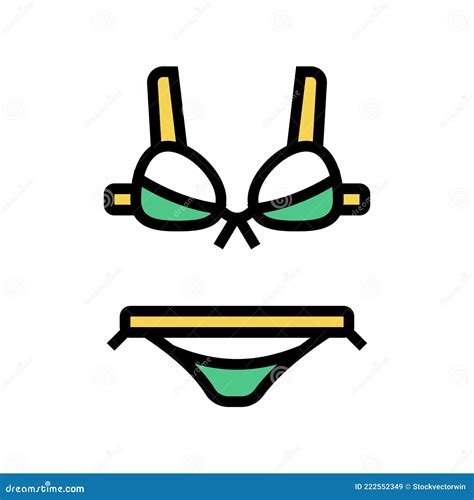 Badeanzug Bikini Farbe Symbol Vektor Illustration Vektor Abbildung Illustration Von Cocktail