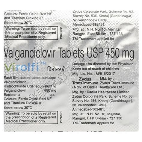 Virolfi 450 Valganciclovir USP 450 Mg At Rs 550 Stripe