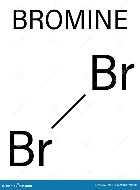 Elemental Bromine Br2, Molecule. Skeletal Formula. Chemical Structure ...