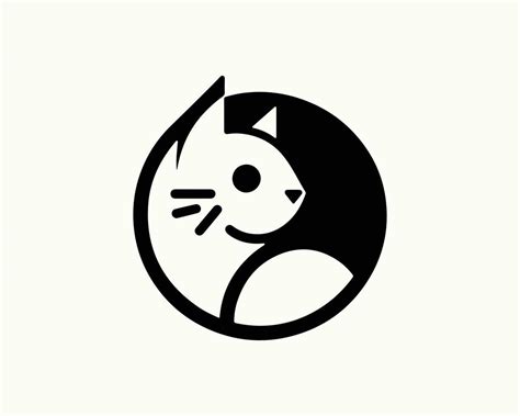 a black and white cat logo on a white background 49767433 Vector Art at ...