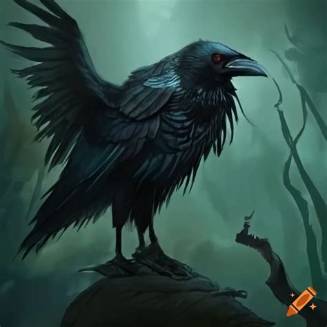 Artwork of an undead raven familiar on Craiyon