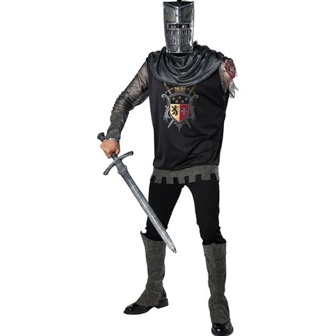 Mens Black Knight Zombie Medieval Costume size XL - Walmart.com ...