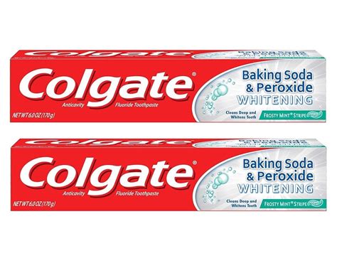 Colgate Baking Soda And Peroxide Whitening Gel Toothpaste Frosty Mint 6 Oz 2 Pack