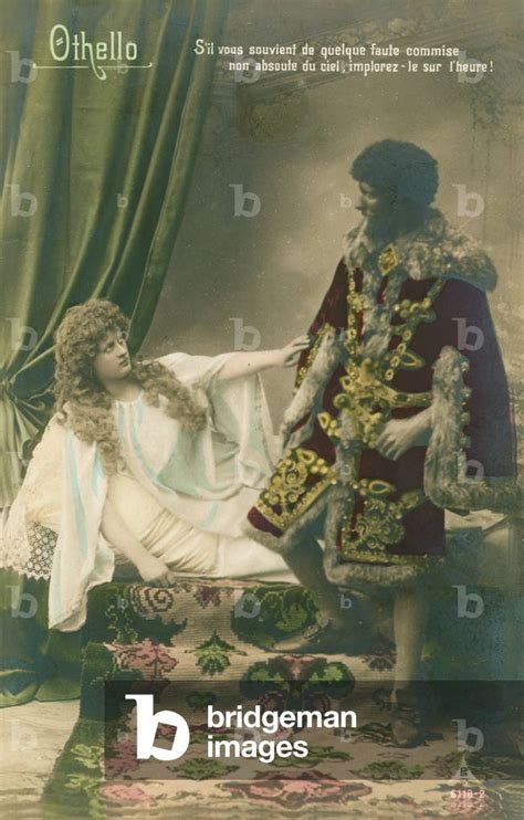 Image of Othello with Desdemona. Scene from William Shakespeare's tragic play written by French ...