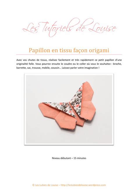 PDF Papillon en tissu façon origami leslubiesdelouise