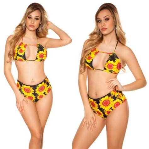 Comprar Bikini Girasoles Negro Bikinis Moda 2024