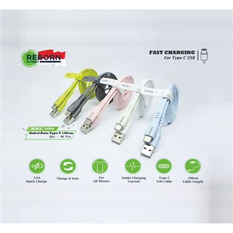 Jual Kabel Reborn Type C Fast Charging Kabel Data 1 Meter 2meter Shopee Indonesia