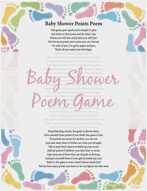 One Of My Favorite Baby Shower Games Read This Poem And People Get