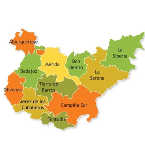 Comarcas Of The Province Of Badajoz