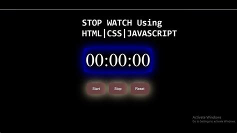 How To Make A Stopwatch Using Html Css And Javascript Create A