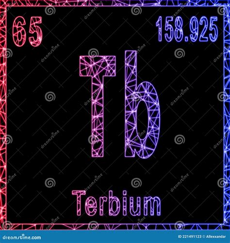 Terbium Chemical Element Sign With Atomic Number And Atomic Weight