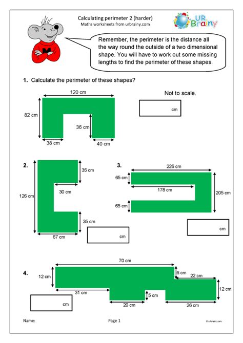 Measuring Shapes Worksheet