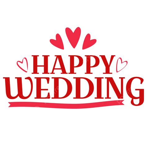 Happy Wedding With Love And Ribbon Header Letter Text Vector Art Happy