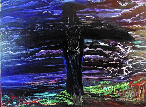 The Moment Of Jesus's Death Painting by Arthur Robins - Pixels