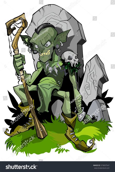 Scary Goblin Sits On Throne Stock Vector Royalty Free 573837547