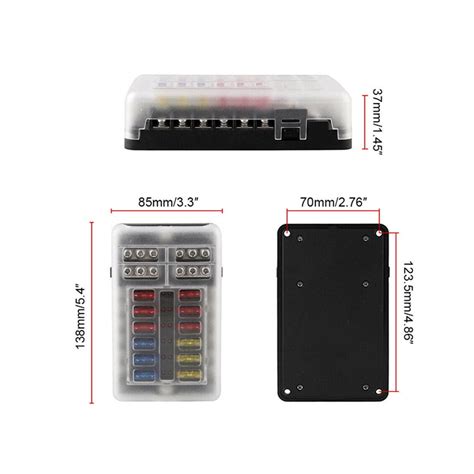 GoolRC Universal 12 Ways Fuse Block Car Fuse Holder With Negative ...