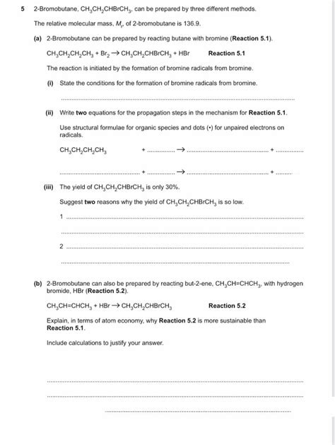 Answered 5 2 Bromobutane Ch3ch₂chbrch3 Can Be Bartleby