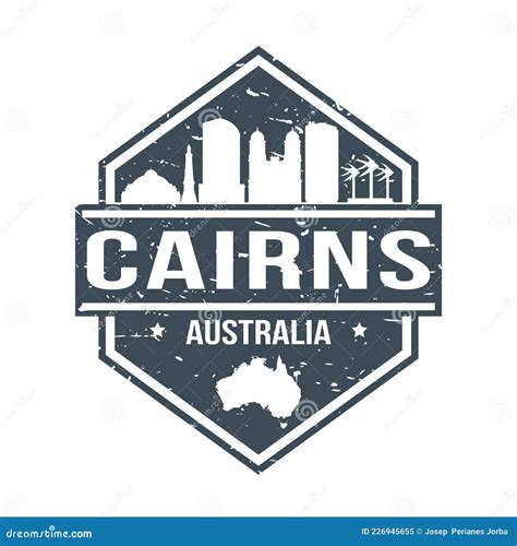 Cairns Australia Travel Stamp Icon Skyline City Design Tourism Badge
