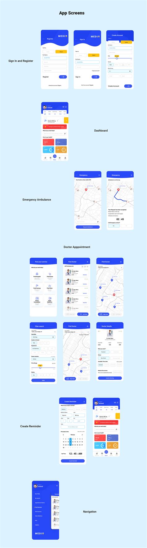medix  complete medical solution app  behance