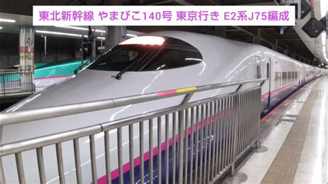 東北新幹線 やまびこ140号 東京行き E2系j75編成と山形新幹線 つばさ140号 東京行き E3系l61編成 20231123