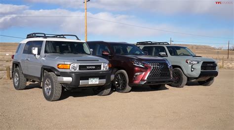 Tfl Reviews Toyota 4runner Vs Fj Cruiser Vs Lexus Gx On The Road