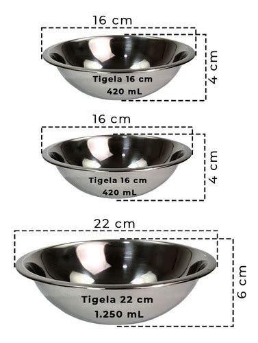 Conjunto 5 Tigelas Inox Pote Bowl Vasilha Medidas Parcelamento