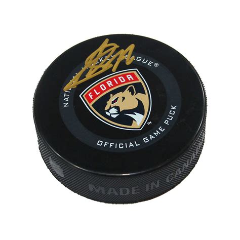 Sergei Bobrovsky Florida Panthers Autographed Game Model Hockey Puck