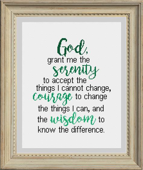 Serenity Prayer Cross Stitch Pattern Instant Digital Pdf Etsy