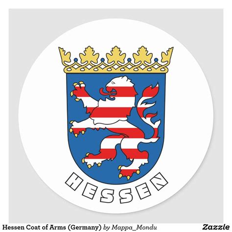 Hessen Coat Of Arms Germany Classic Round Sticker Zazzle Coat Of