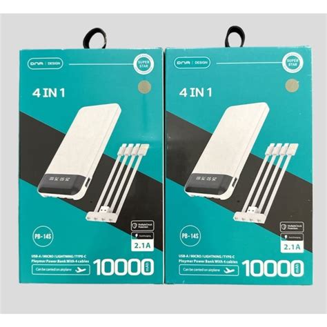 10000MAH PB-14 DNA DETACHABLE 4 CABLES DIGITAL DISPLAYS 10K POWER BANK ...