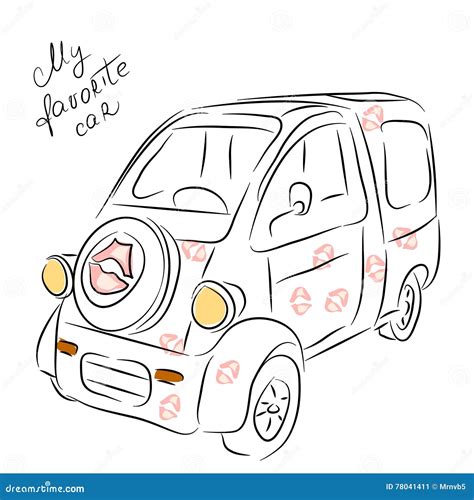 Minivan Car Sketch Stock Vector Illustration Of Draw 78041411