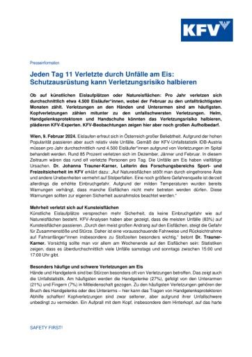 Pdf PA KFV Jeden Tag 11 Verletzte durch Unfälle am Eis